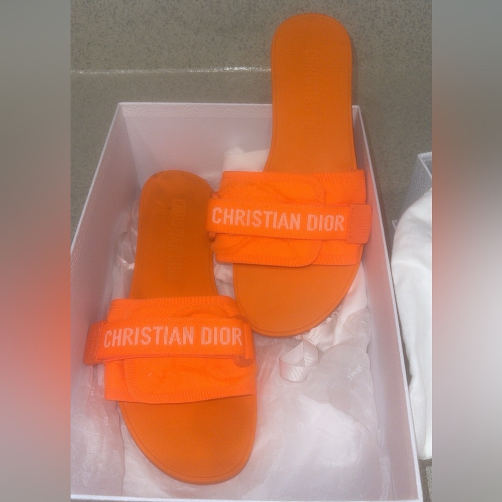 Dior slides.
